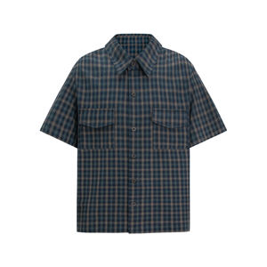 <span class=keywords><strong>Camisa</strong></span> a cuadros retro americana vintage al por mayor, <span class=keywords><strong>de</strong></span> manga corta, informal <span class=keywords><strong>de</strong></span> verano para hombre, diseño <span class=keywords><strong>de</strong></span> botonadura sencilla - Product Image 5