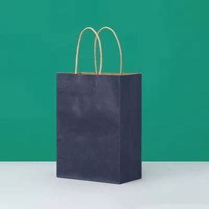 Wholesale Kraft Paper Drawstring Clothing Gift <b>Bag</b> Black <b>and</b> <b>White</b> Square with Custom <b>Silver</b> Printing Pressed Option Available - Product Image 3