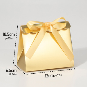 Bolsas <span class=keywords><strong>de</strong></span> Regalo <span class=keywords><strong>de</strong></span> Papel Plegables con Borde Festoneado y Lazo <span class=keywords><strong>de</strong></span> Satén, Caja para Dulces, Logotipo Personalizado, Bolsa Pequeña para Regalos, Recuerdos para Invitados - Product Image 5