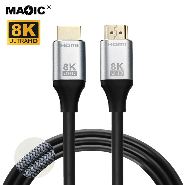 Wholesale High Speed 48Gbps 60HZ Braided HDMI 8K Cable for PS4 SetTop Box HDTV and Projector 1.5M 2M 3M 5M