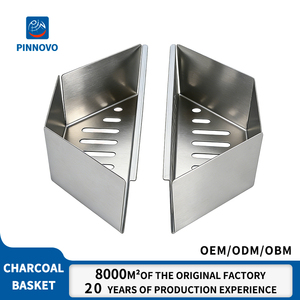 Pinnovo Panier et support à charbon de bois en acier inoxydable pour grills à charbon de bois de 22 à 26 pouces, idéal pour le camping, facile à nettoyer - Product Image 1