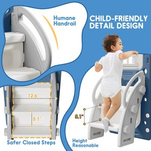 Toboggan 6 en 1 pour enfants <span class=keywords><strong>de</strong></span> 1 à 3 ans, jouet toboggan en plastique avec panier <span class=keywords><strong>de</strong></span> basket-ball intérieur et extérieur ensemble <span class=keywords><strong>de</strong></span> jeu pour bébé grimpeur <span class=keywords><strong>aire</strong></span> <span class=keywords><strong>de</strong></span> <span class=keywords><strong>jeux</strong></span> - Product Image 4