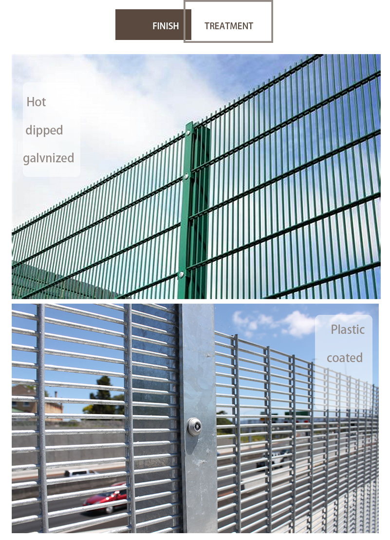 Steel 358 High Security Fence Anti Climb PVC Coated