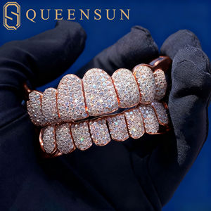 יוקרה ורד זהב moissanite יהלום grillz להגדיר תובל באופן מלא את שיניים היפ הופ מותאם אישית לגברים נשים עם vvs נצנוץ - Product Image 5