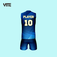 Seragam Bola Voli Biru Terbaru Set Jersey Olahraga Pria