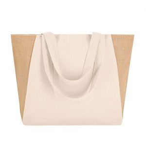Bolsa de Mano de Algodón y Yute Lavable, con Cierre de Cremallera y Asa de Cordón, para Viajes y Uso Diario, Nueva Llegada - Product Image 4