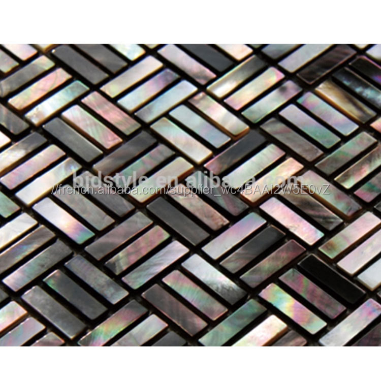 Forme irrégulière Rivière Mère De Nacre Coquille Mosaïque Tuile Pour La Décoration