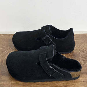 Mules de Moda para <span class=keywords><strong>Hombre</strong></span> Estilo <span class=keywords><strong>Birkenstock</strong></span> de Ante de Vaca Personalizado con Botón de Corcho Bio, <span class=keywords><strong>Zuecos</strong></span> con Soporte de Arco Cómodo, Plantilla Ligera y Diseño Plano en Denim - Product Image 6