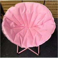 Chaise pliante d'extérieur en métal, style coquille de lune, portable, rembourrée, style glamping, avec poche latérale pour pique-nique, pêche, plage, jardin
