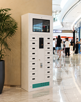Casier de recharge pour smartphone avec écran publicitaire HD, armoire intelligente à 20 compartiments pour centres commerciaux et aéroports