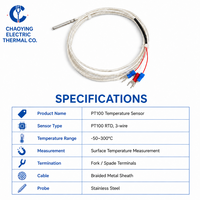 Sonde de température PT100 étanche, sonde RTD en platine résistante à la corrosion pour la surveillance des liquides et des gaz