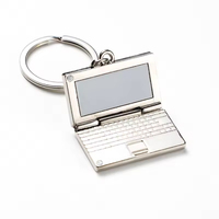 Porte-clés mini-ordinateur portable 3D en alliage avec logo personnalisé, clavier pliable, écran LCD, cadeau en métal, vente en gros, mode vintage
