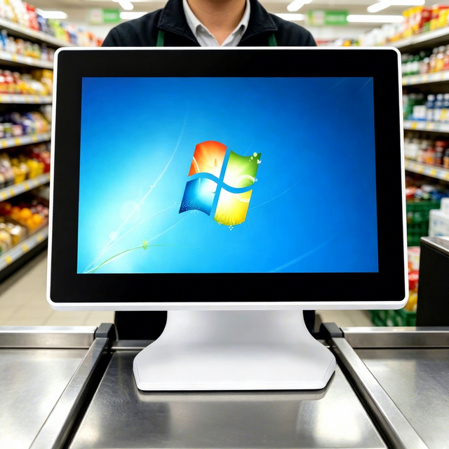 New 15 Inch Touch Screen POS Cash Register with Windows/Android OS and Bluetooth/Wi-Fi for Restaurant Management