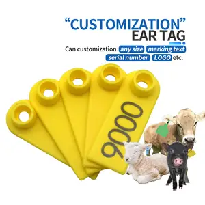 Tag Telinga Kambing HED-ET102 dengan Cetakan Laser, Kode Batang, Tag Telinga Binatang