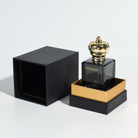 Emballage de flacon de parfum vide carré noir de conception unique de qualité supérieure personnalisé 30ml 50ml 100ml Flacon de parfum en verre de luxe avec boîte