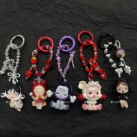 Hete Aanbieding Nieuw Ontwerp Gepersonaliseerde DIY SkullPanda Sleutelhanger Tas Portemonnee Charms Luxe Hangertjes Charms Op Maat