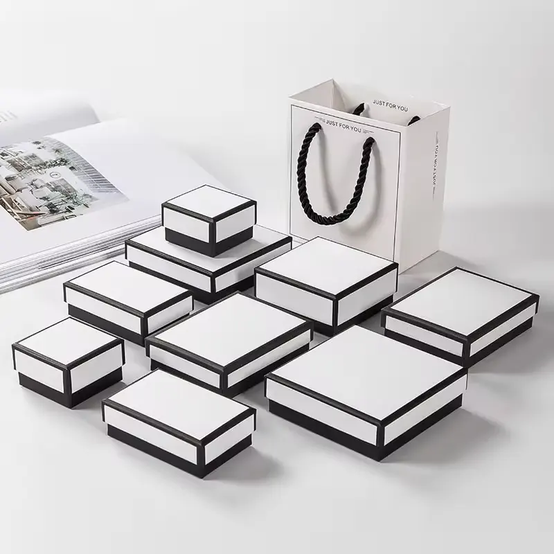 Großhandel Luxus Multi color Weiß Rosa Schwarz Geschenk box Ring Ohrring Armband Halskette Armband Schmuck Paket Boxen mit Schwamm