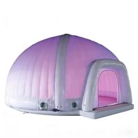 Tente dôme gonflable LED double couche en PVC de qualité commerciale, portable, quatre saisons, grande surface de 100 mètres carrés pour festival de musique
