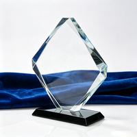 En gros Logo Personnalisé Mot Graver 3D Vierge Optique K9 Cristal Trophée Verre Plaque de Prix