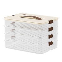 Boîte de Rangement Alimentaire Empilable en Plastique Transparent à 5 Couches et 10L, Idéale pour Aliments Secs et Raviolis, Utilisation en Cuisine - Vente en Gros Usine