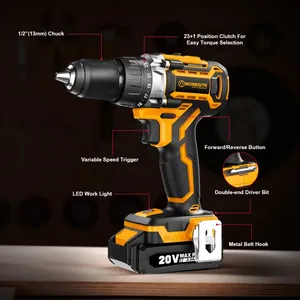 Nơi làm việc tùy chỉnh 20V vít điều khiển khoan công cụ 2.0Ah Li-ion pin không dây khoan 10 mét - Product Image 5