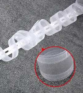 7.5cm S gấp Rèm băng với định vị dòng S gấp sóng trong suốt Nylon rắn Rèm Băng Bán buôn phụ kiện rèm