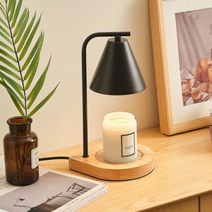 Lámpara Calentadora de Velas de Aromaterapia de Madera de Lujo Moderna, Lámpara Eléctrica Minimalista para Derretir Cera para Dormitorio, Sala de Estar, Restaurante - Product Image 1