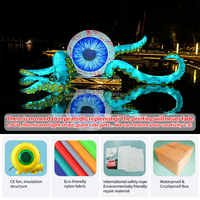 Pompe à air multicolore étanche avec lumières LED intégrées pour gonflables publicitaires de type « Big Eyed Monster » pour expositions et usages commerciaux