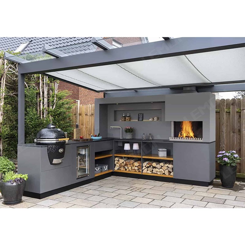 Long Freestanding Covered Outdoor Kitchen Freestanding Outdoor