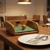 Nouveau porte-serviettes en bois rustique pour tables de cuisine, comptoirs, pique-niques, restaurants, décoration intérieure