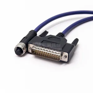 Connecteur industriel RJ45 à 17 broches, 15 broches, 3 lignes vers DB15, coque métallique