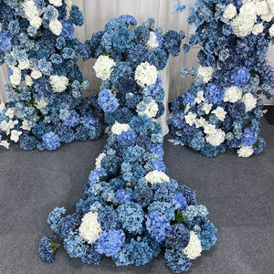 Hydrangeas bleus artificiels réalistes faits à la main en soie, décorations de fond de mariage, centres de table, arrangements floraux, chemin de table - Product Image 3