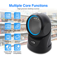 Lector de Códigos QR Omnidireccional CMOS 2D OEM, Escáner de Códigos de Barras de Escritorio con Cable USB y Detección Automática para Supermercados, Bibliotecas, Almacenes