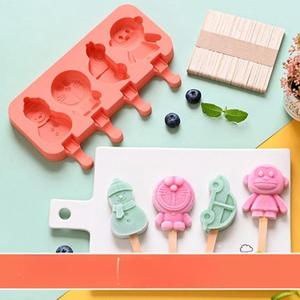 Moldes de Silicona para Helados con Tapas, Libres de BPA, al por Mayor, Diseño de Dibujos Animados, Bandejas para Cubitos de Hielo, Novedad, Juego de <span class=keywords><strong>3</strong></span> Piezas - Product Image 4