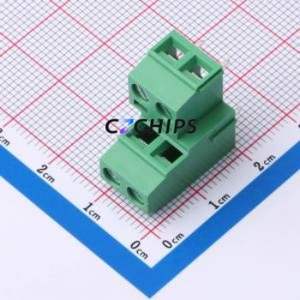 MX127HLA-5.08-02P-GN01-Cu-Y-A <b>Screw</b> Terminal <b>Block</b> Through hole Component THT,P=5.08mm Connector 2x2P 5.08mm Green Through Hole - Product Image 1