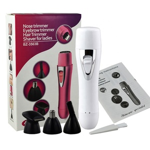 Depiladora Facial Eléctrica 4 en 1, Recortadora de Cejas y Nariz Sin Dolor, Chapada en Oro - Product Image 5
