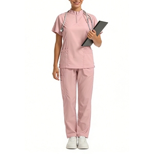 Tenue médicale unisexe à col zippé, séchage rapide, extensible, avec logo personnalisé, ensemble 2 pièces pour infirmières et personnel hospitalier Sehe Fashion - Product Image 3