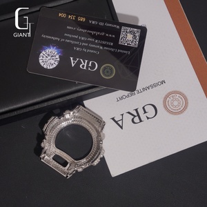 Boîtier de montre en argent 925 avec testeur de diamants passé test, moissanite VVS, pour femmes et hommes, style hip-hop, serti de pierres, montre DW6900, boîtier de montre en moissanite - Product Image 5