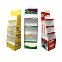 Support d'affichage en carton ondulé portable imprimé sur mesure, présentoir en carton pour snacks, présentoir en carton