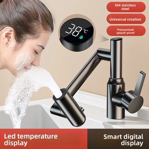 Hiện Đại 304 Thép Không Gỉ Duy Nhất Lỗ Gắn Nhà Bếp Phòng Tắm Vòi Nước Nóng Lạnh Dual-Sử Dụng Gốm Lưu Vực Tap Vòi Nước Điện - Product Image 3