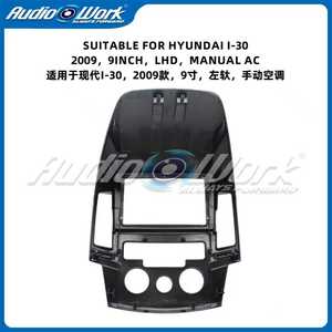 Precio de fábrica en tendencia: Marco de radio para coche de 9 pulgadas para Hyundai <span class=keywords><strong>i30</strong></span> 2009, LHD, con aire acondicionado manual, compatible con reproductores de DVD y radio Android - Product Image 3