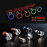 Interrupteur à bouton-poussoir en métal 1NO1NC 19 mm, petite taille, commandes de voiture, interrupteur momentané anti-vandalisme, 12 V 5 A IP65/IK09