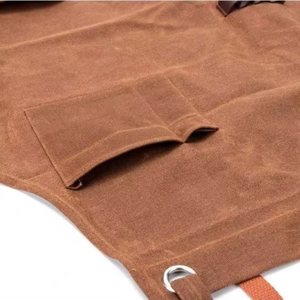Échantillon gratuit : Tablier de charpentier robuste pour hommes et femmes, tablier à outils en toile cirée imperméable, idéal pour la cuisine, le jardin, la poterie - Product Image 4