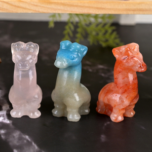 Figurines d'animaux en cristal miniature sculptées à la main en pierres précieuses naturelles personnalisées, 30 mm, alpaga, pour décoration - Product Image 3