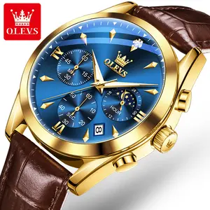 OLEVS 3609皮带休闲风格定制时尚男士手表真运动手表来样定做石英表