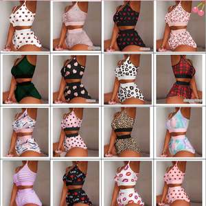 X2192 Conjunto de Pijama de Verano para Adolescentes, Camiseta sin Mangas y Pantalones Cortos de Seda de Leche de Buena Calidad, Bonito Diseño - Product Image 2