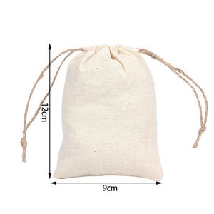 Bolsa de Cordón Personalizada con Logotipo de 9*12cm, Bolsa de Muselina de Algodón para Suministros del Hogar y Cosméticos, Impresión de Embalaje Personalizado - Product Image 4