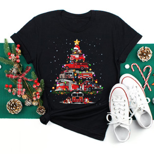 2025 la personalizzazione della fabbrica di alta qualità nuovi modelli più venduti per festeggiare il Natale venduti a basso prezzo t-shirt da <span class=keywords><strong>donna</strong></span> O-collar - Product Image 2