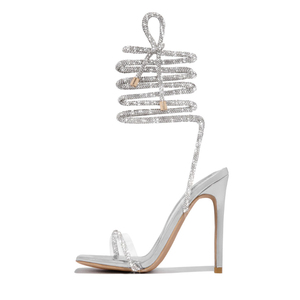 Sandalias Elegantes Stiletto con Cordones y Tiras en el Tobillo, Punta Cuadrada, Tacones para Mujer 2025 - Product Image 6