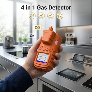 <span class=keywords><strong>Prix</strong></span> de gros Fosensor 4 en 1 détecteur de fuite de gaz CO <span class=keywords><strong>O2</strong></span> LEL h2S détecteur de gaz alarme capteur environnemental moniteur pour le ménage - Product Image 1